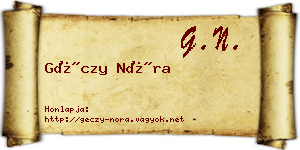 Géczy Nóra névjegykártya
