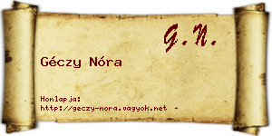 Géczy Nóra névjegykártya